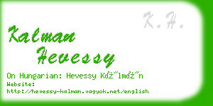 kalman hevessy business card